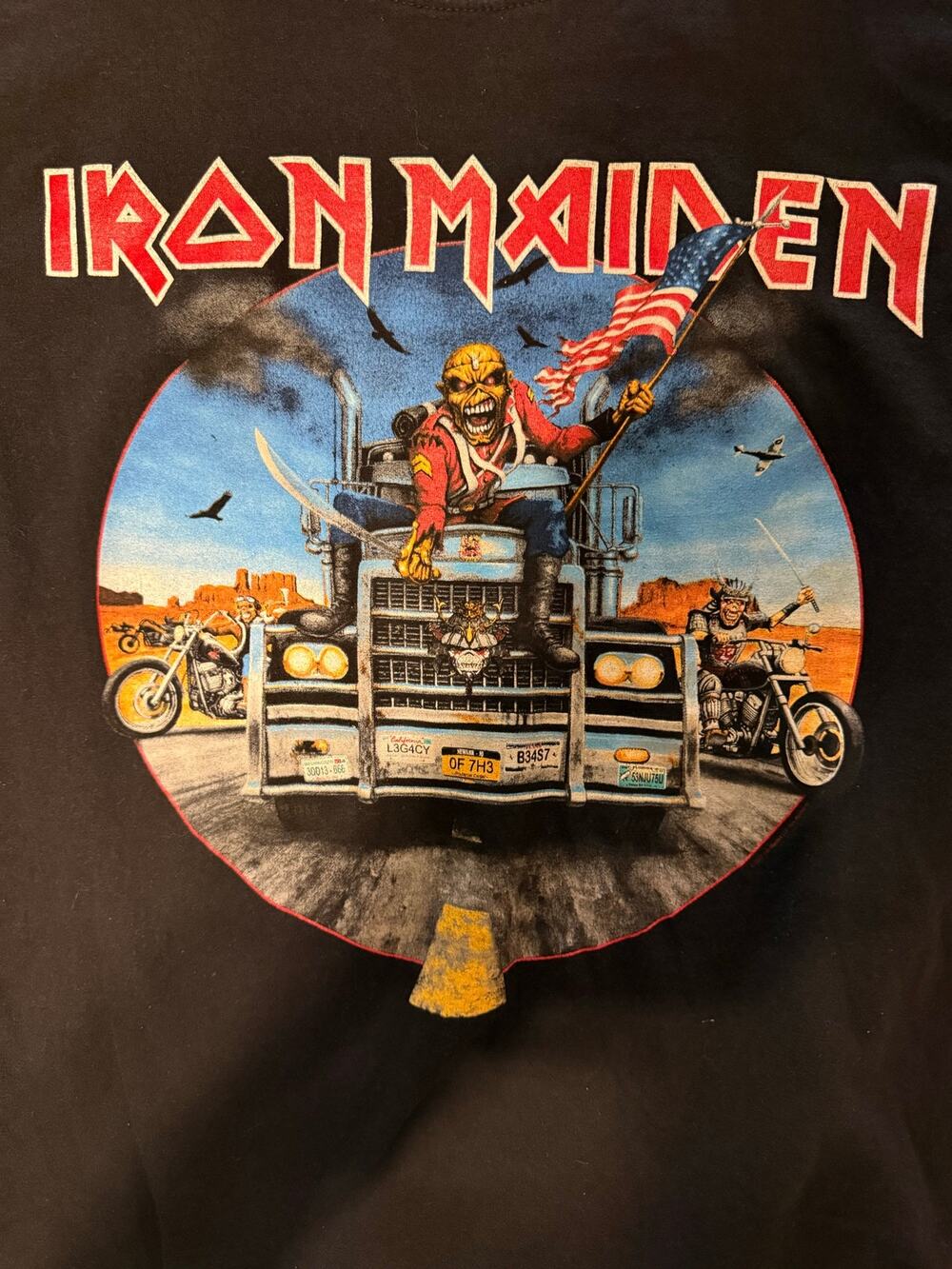 Iron Maiden Legacy of the Beast USA Tour 2022 Black Concert T Shirt Eddie